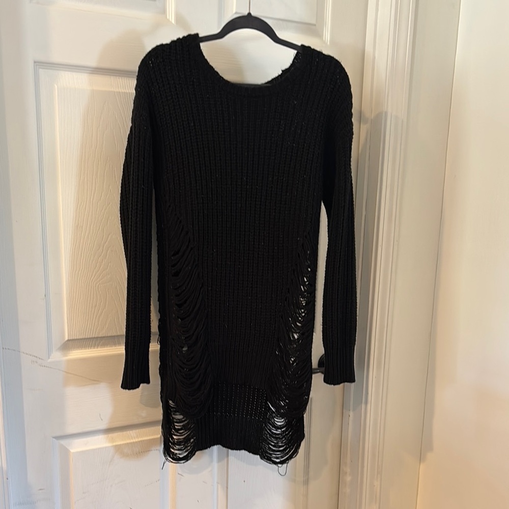 Derek Heart Black Crew Neck Sweater